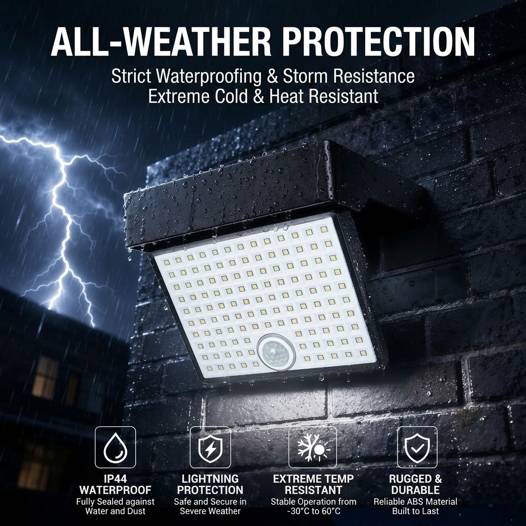 Solar Powered Outdoor LED Floodlight with Remote Control and Motion Sensor view 4