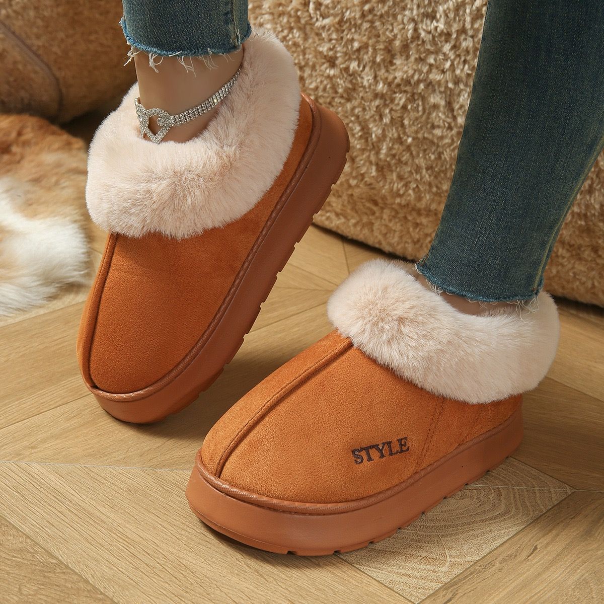 Cozy Winter House Slippers with Thick Sole view 7