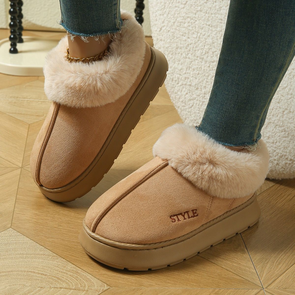 Cozy Winter House Slippers with Thick Sole view 5