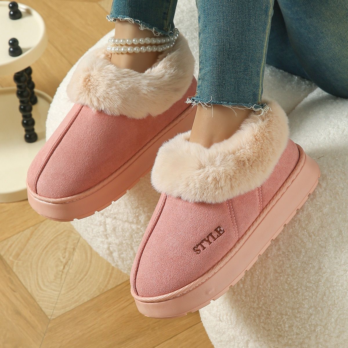 Cozy Winter House Slippers with Thick Sole view 5