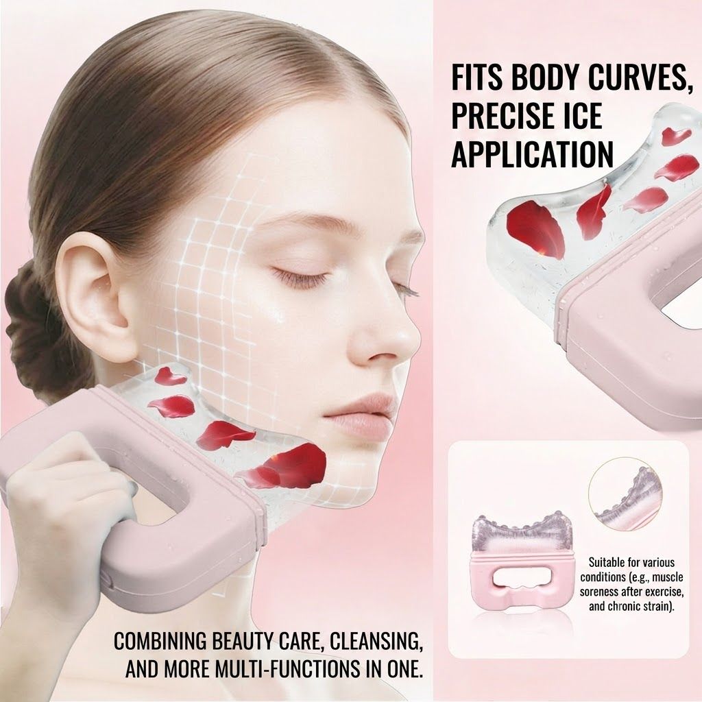 Ergonomically Designed V-Sculpt Ice Massager & Gua Sha Tool: Food-Grade Silicone view 3