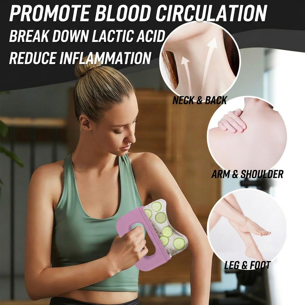 Ergonomically Designed V-Sculpt Ice Massager & Gua Sha Tool: Food-Grade Silicone view 4