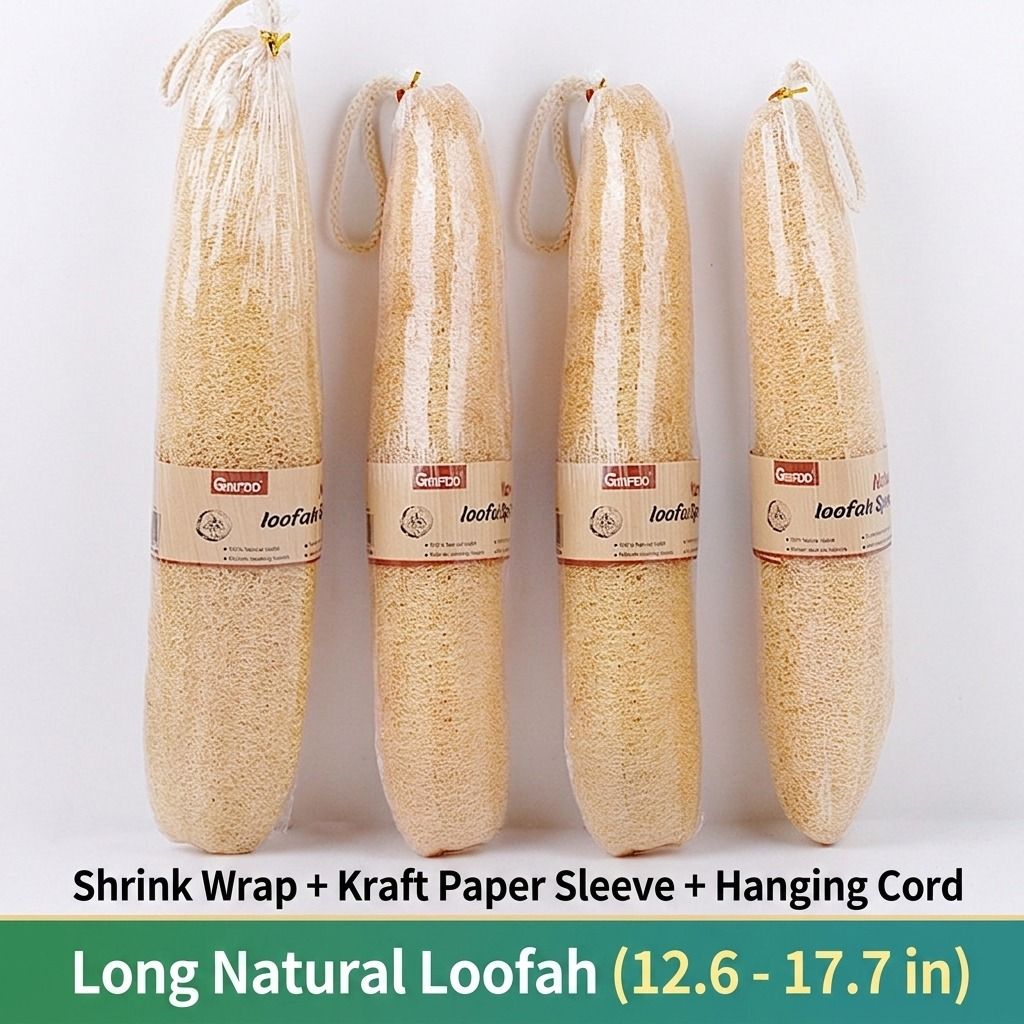 Natural Long Loofah Sponge for Kitchen Cleaning view 2
