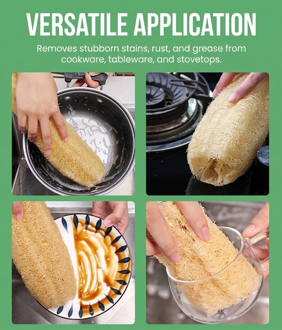 Natural Long Loofah Sponge for Kitchen Cleaning view 5