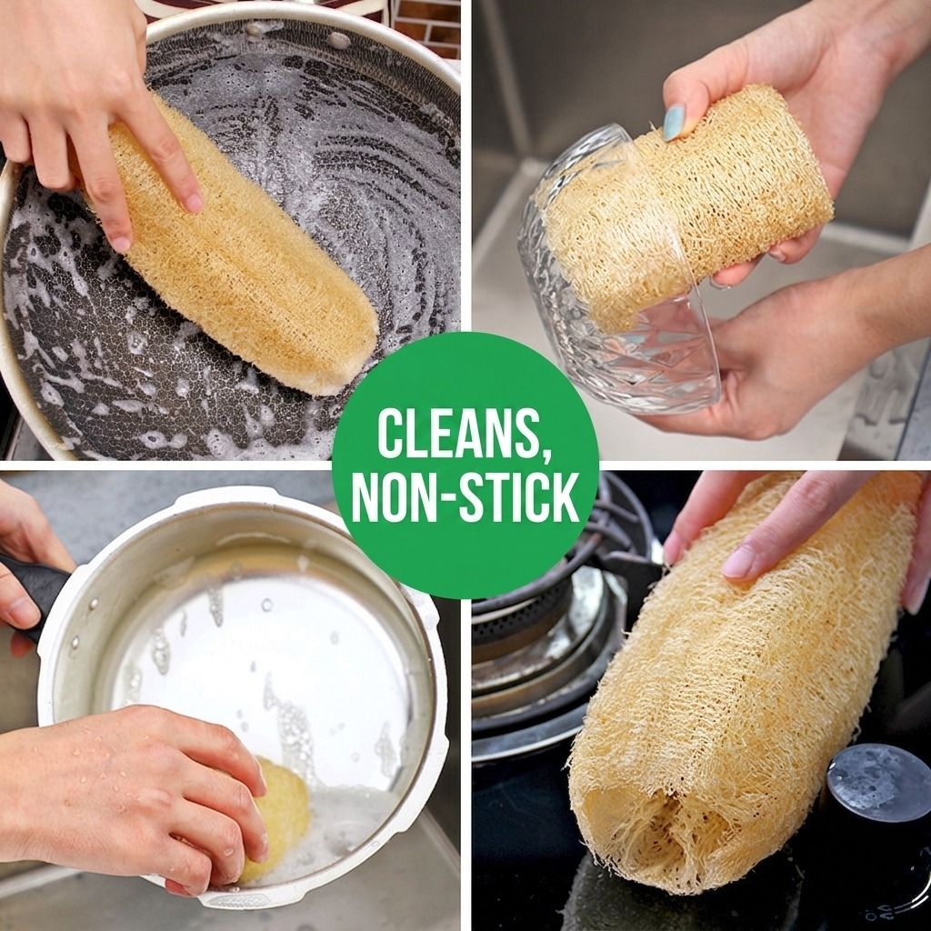 Natural Long Loofah Sponge for Kitchen Cleaning view 7