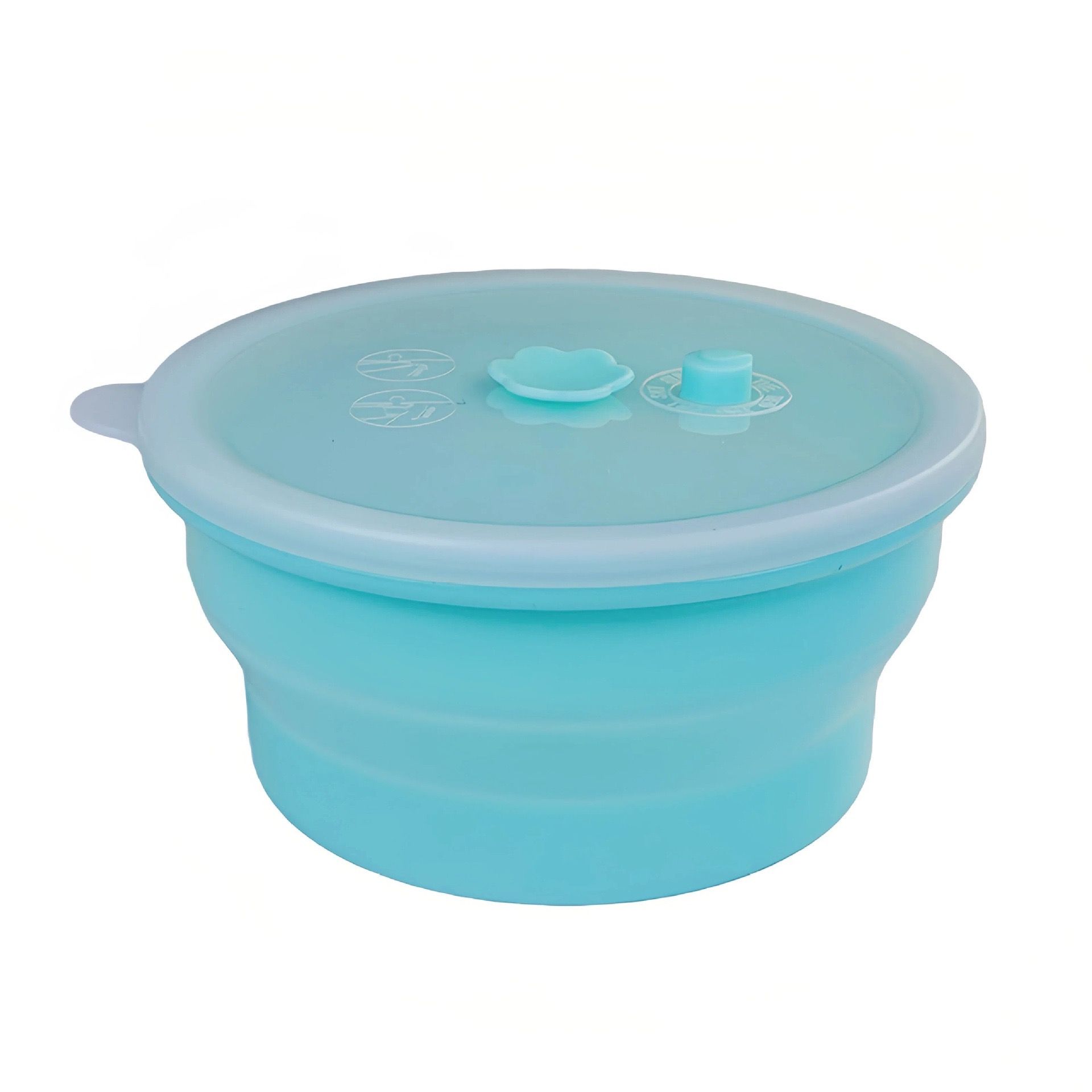 Collapsible Food-Grade Silicone Storage Container with Leakproof Lid