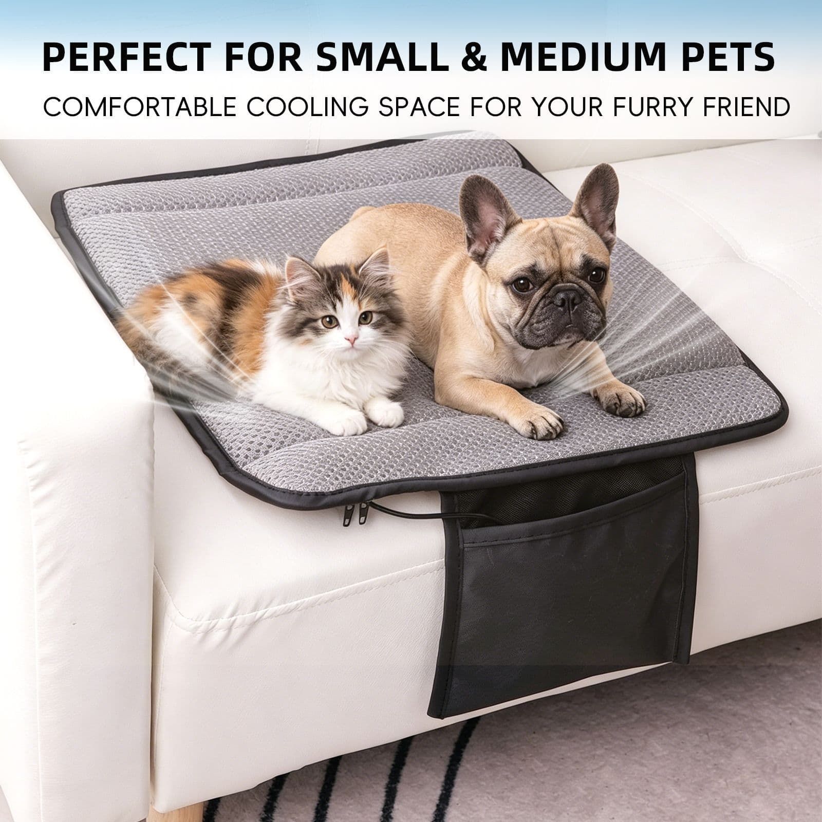 USB-Powered Pet Cooling Mat with Upgraded Fan Ventilation view 3