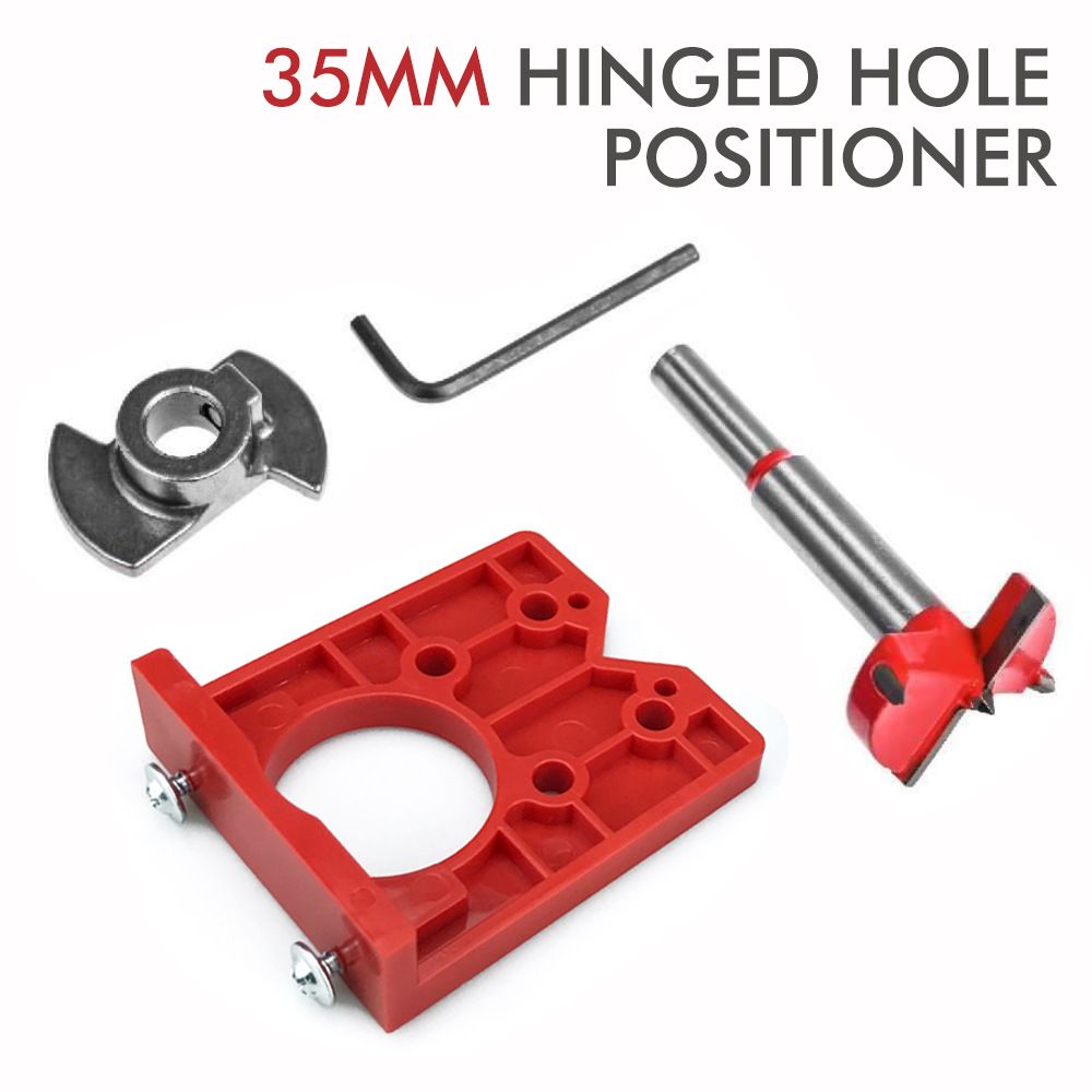 Hinge Hole Locator Kit with 35mm Forstner Bit and Hex Wrench for Cabinet Door view 4