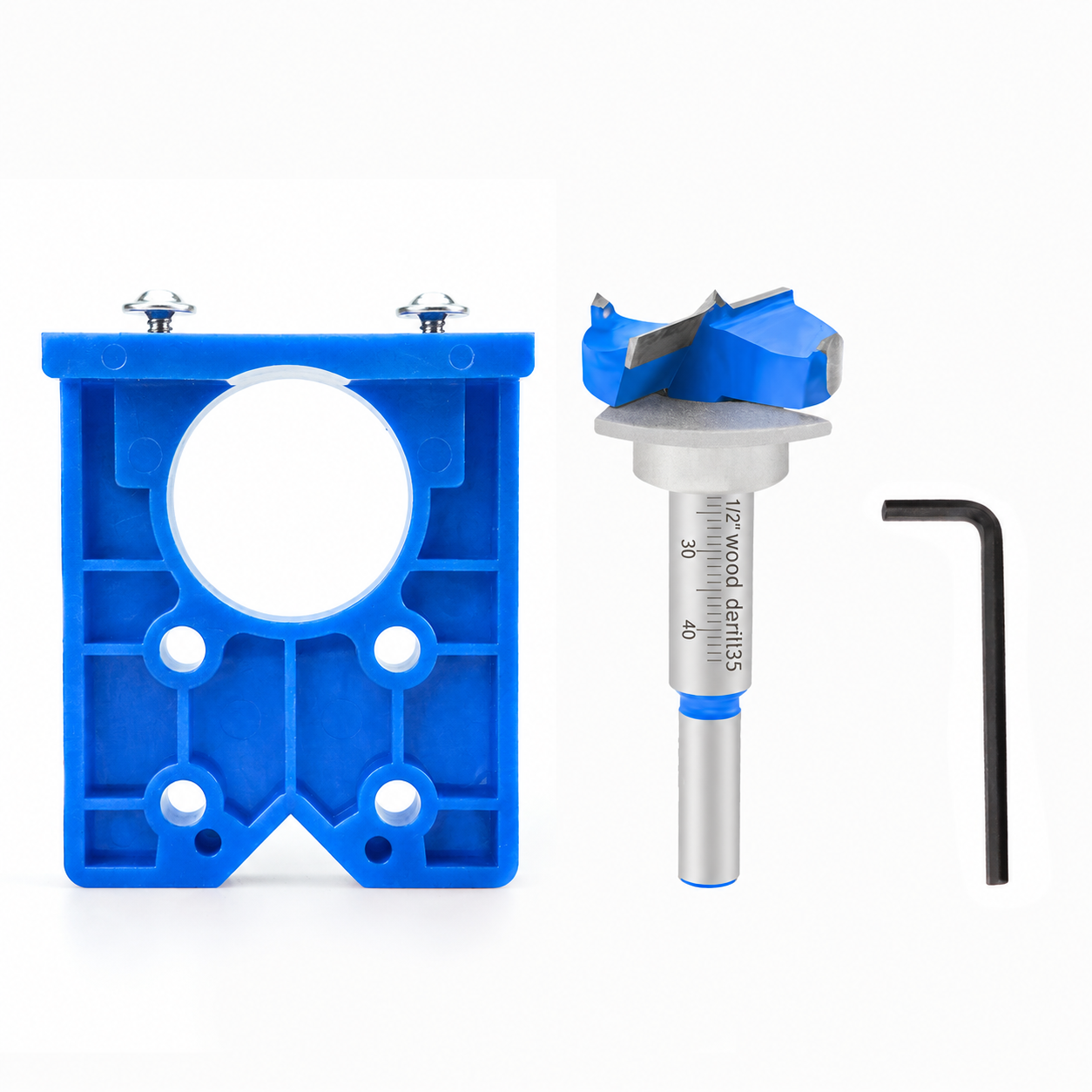 Hinge Hole Locator Kit with 35mm Forstner Bit and Hex Wrench for Cabinet Door view 11