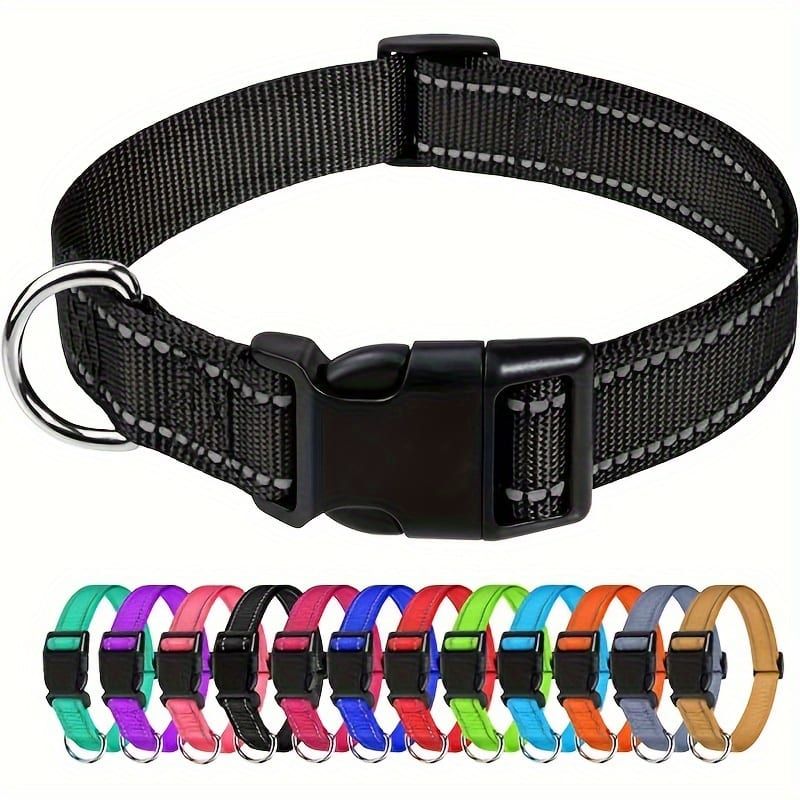 Reflective Dog Collar with Adjustable Nylon Webbing – Safe & Visible Pet Gear view 12