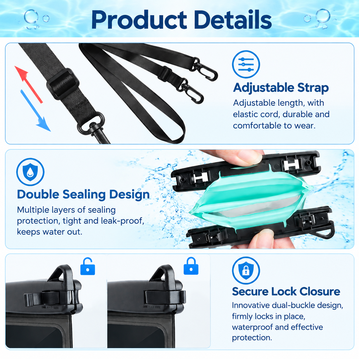 IPX8 Waterproof Phone Pouch with Adjustable Lanyard view 9