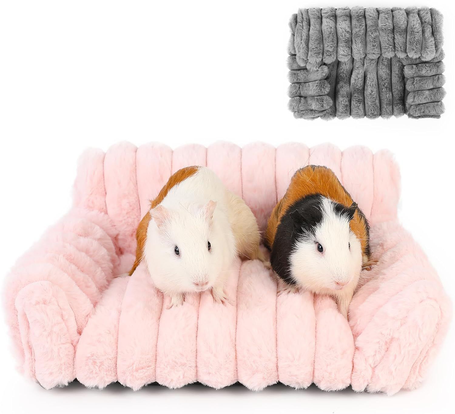 Luxurious Faux Rabbit Fur Plush Pet Sofa Bed with Bolster Sides view 12