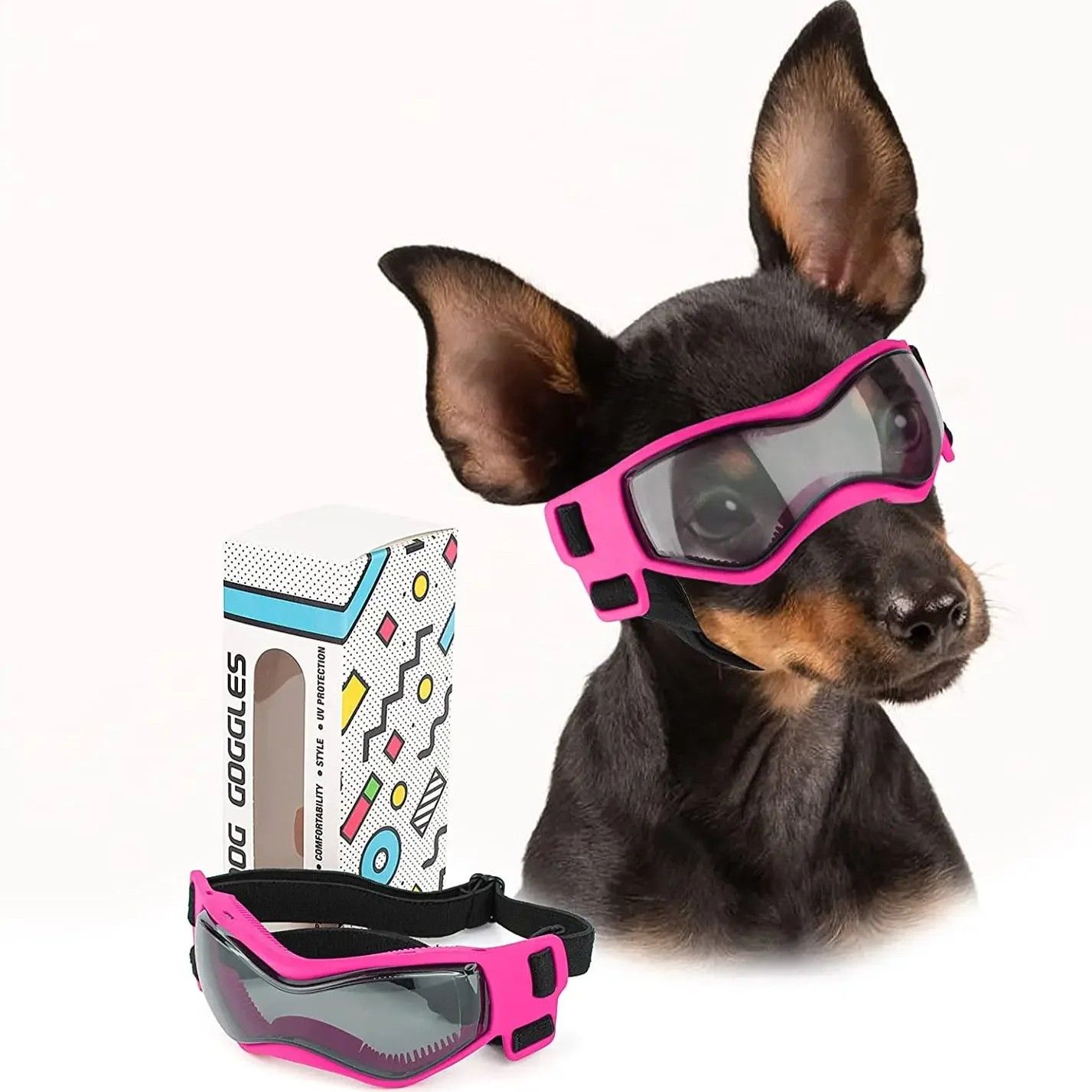 Pet Sunglasses with UV Protection Soft TPU Frame Adjustable Headband Dog view 12