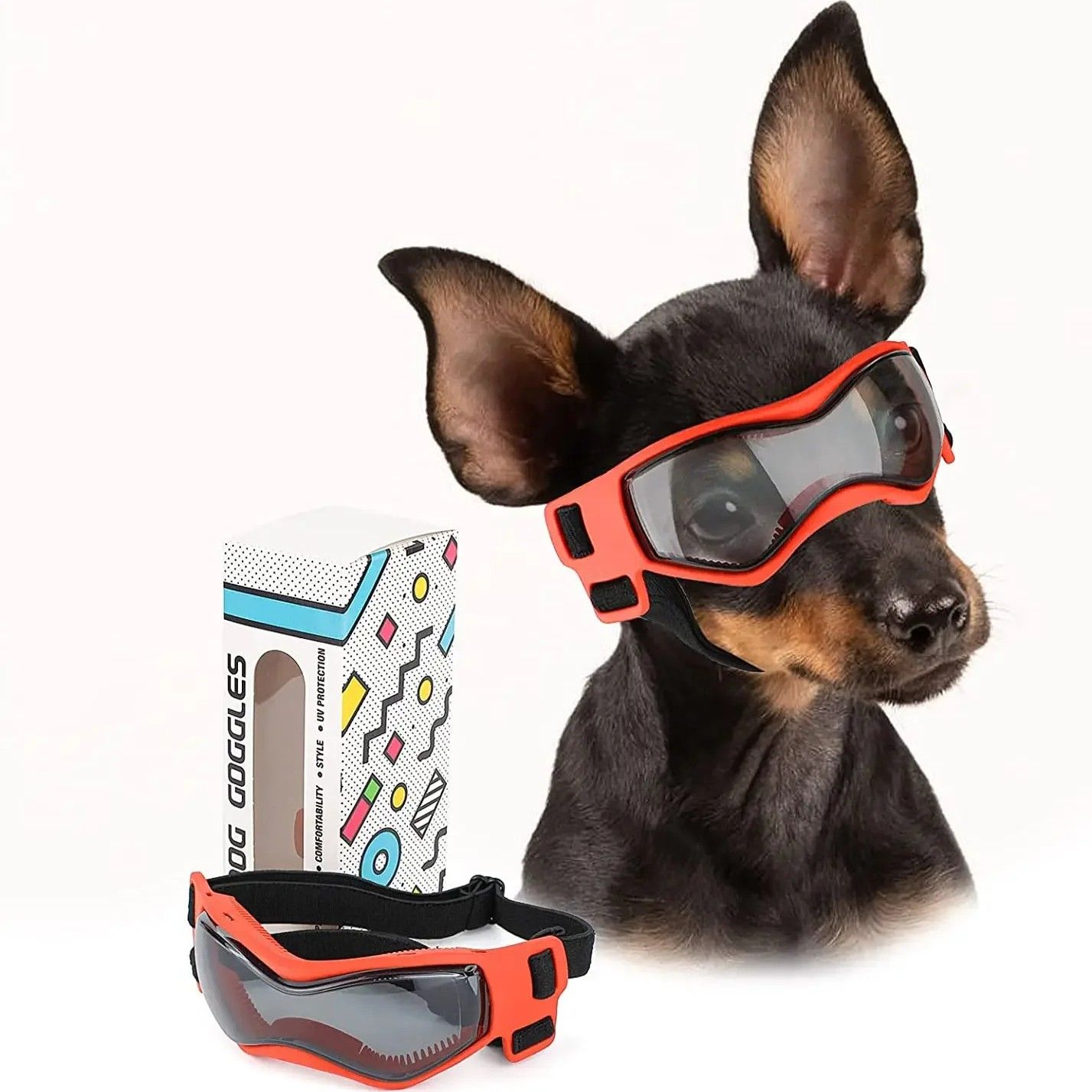 Pet Sunglasses with UV Protection Soft TPU Frame Adjustable Headband Dog view 13