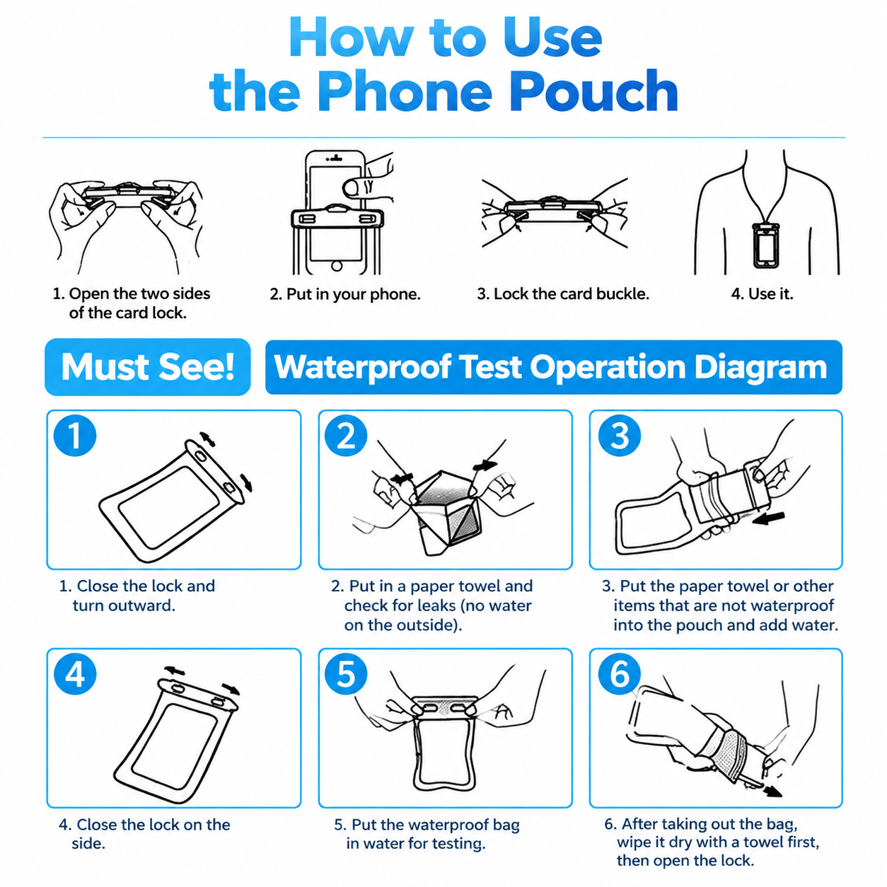 Waterproof Phone Pouch IPX8 Floating Dry Bag with Lanyard view 8