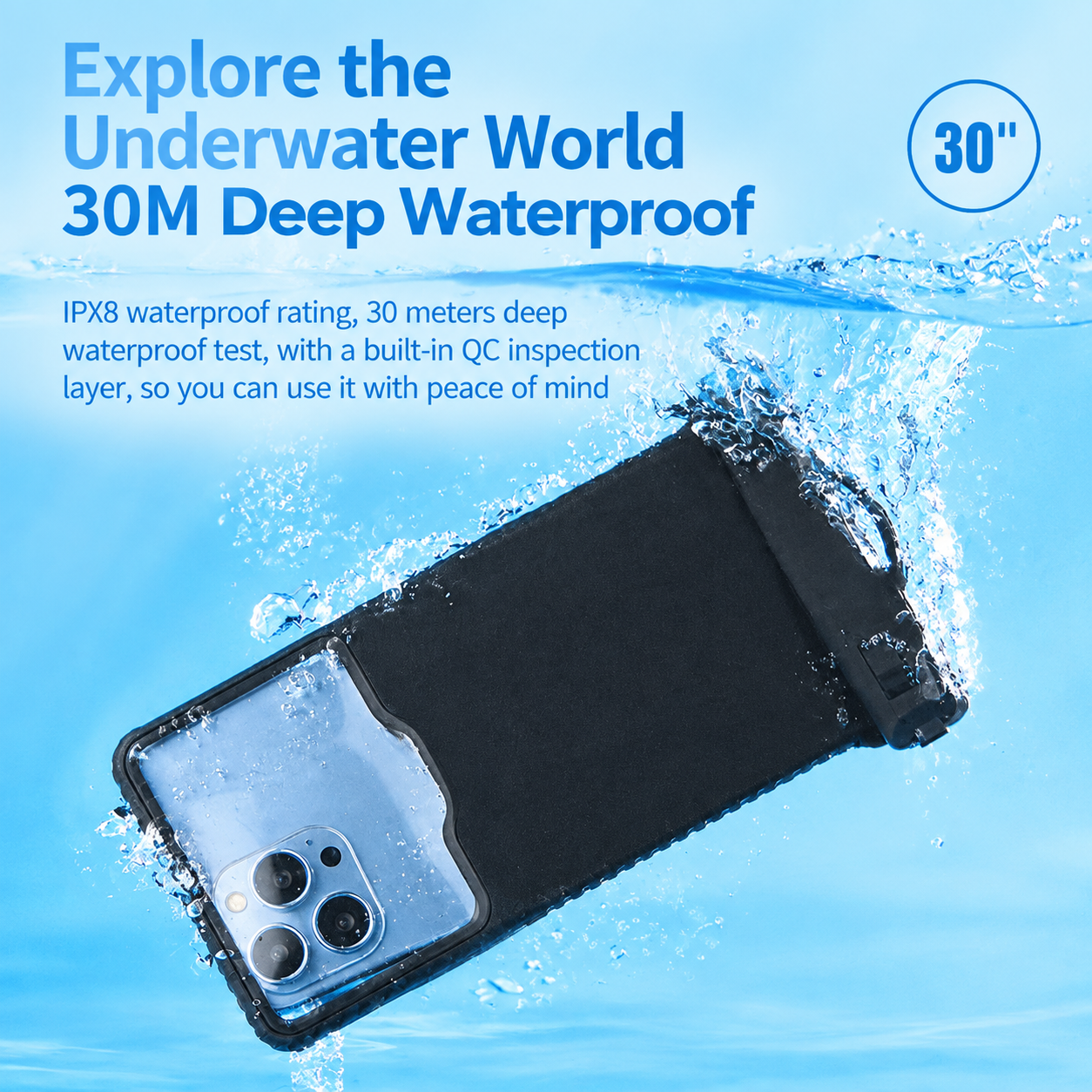 Waterproof Phone Pouch IPX8 Floating Dry Bag with Lanyard view 6