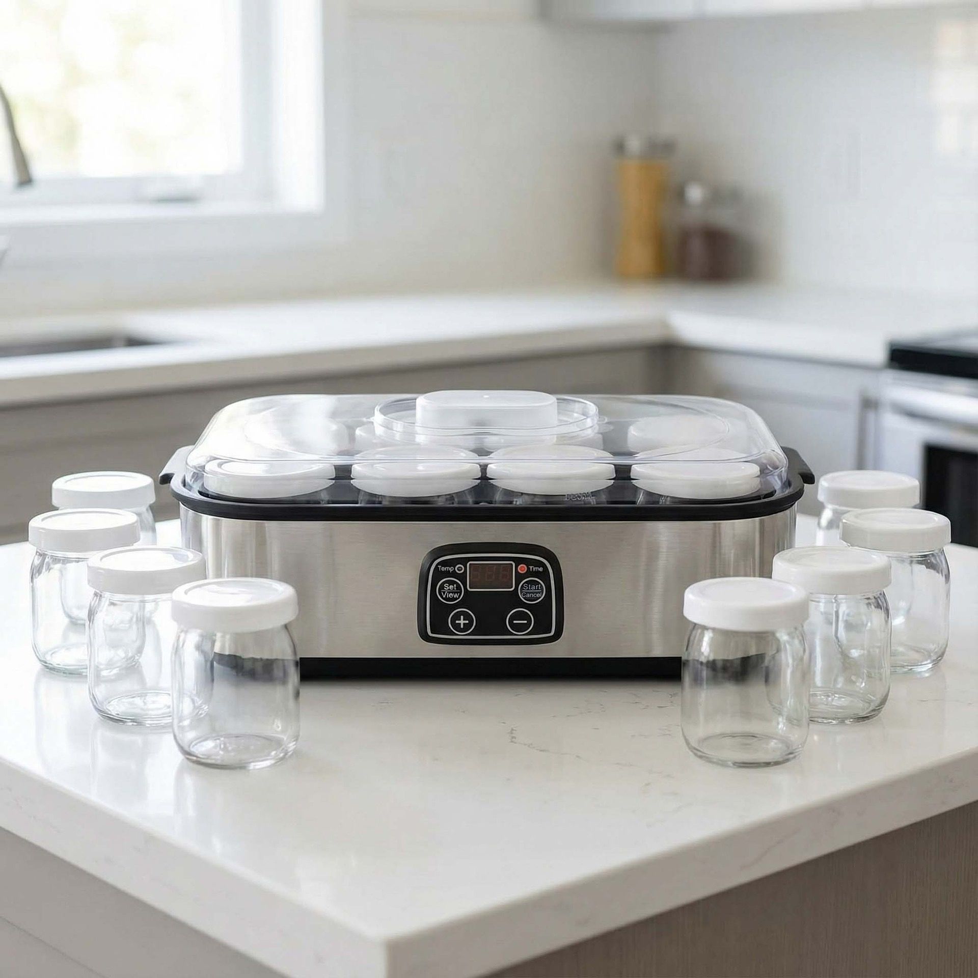 Stainless Steel Home Yogurt Maker with 8 Glass Jars view 8