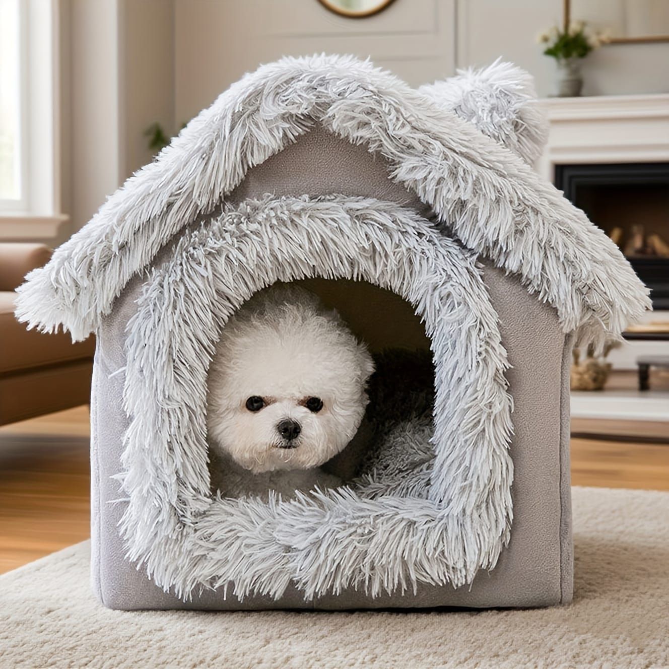 Plush Pet House with Detachable Cushion – Cozy view 2