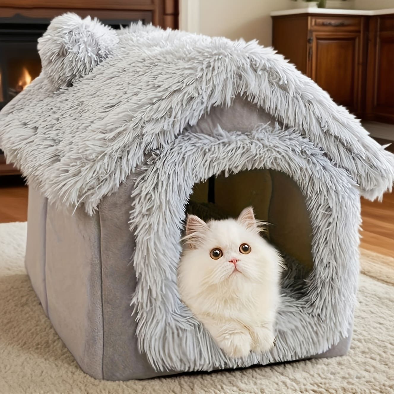 Plush Pet House with Detachable Cushion – Cozy view 5