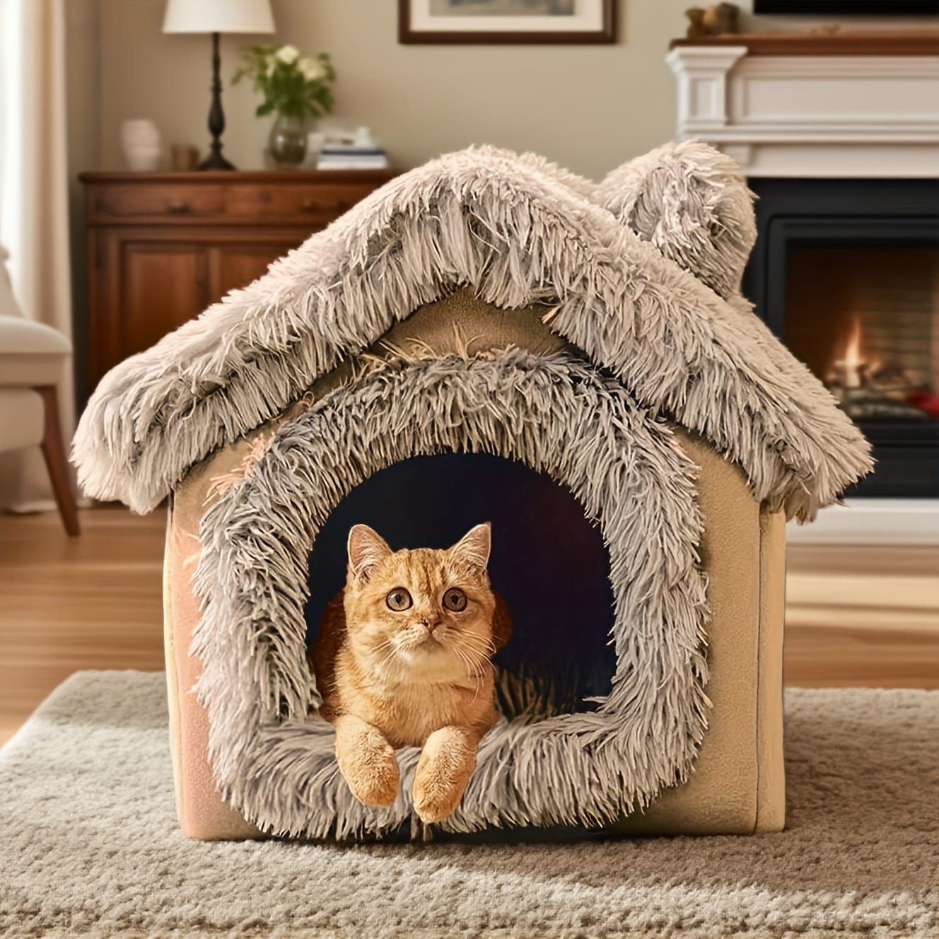 Plush Pet House with Detachable Cushion – Cozy view 7
