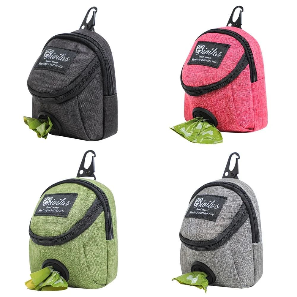 Compact mini backpack dog waste bag holder keeps your hands free during walks view 3