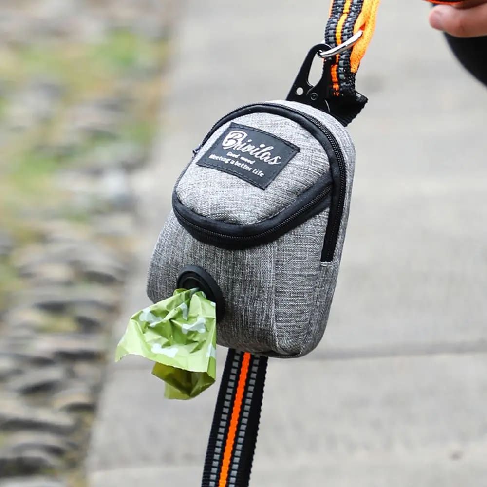 Compact mini backpack dog waste bag holder keeps your hands free during walks view 4