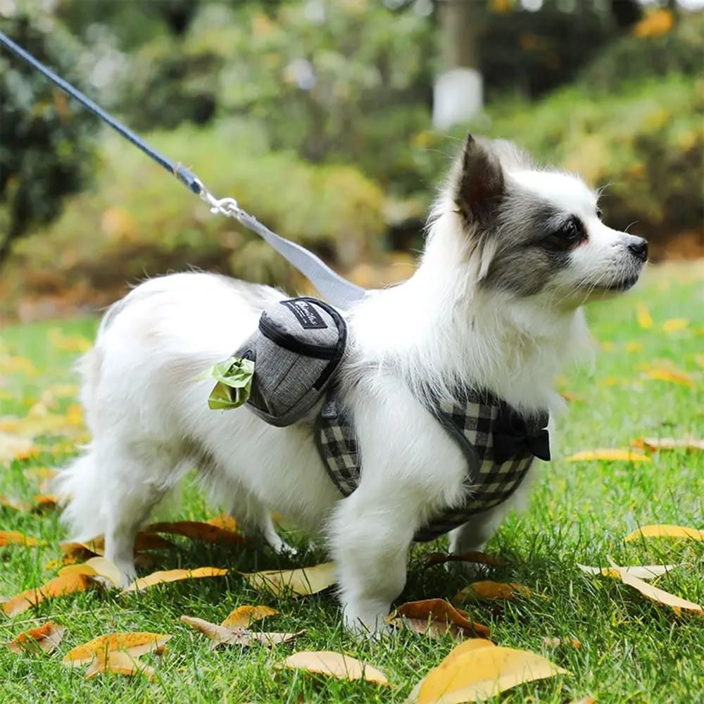 Compact mini backpack dog waste bag holder keeps your hands free during walks view 6