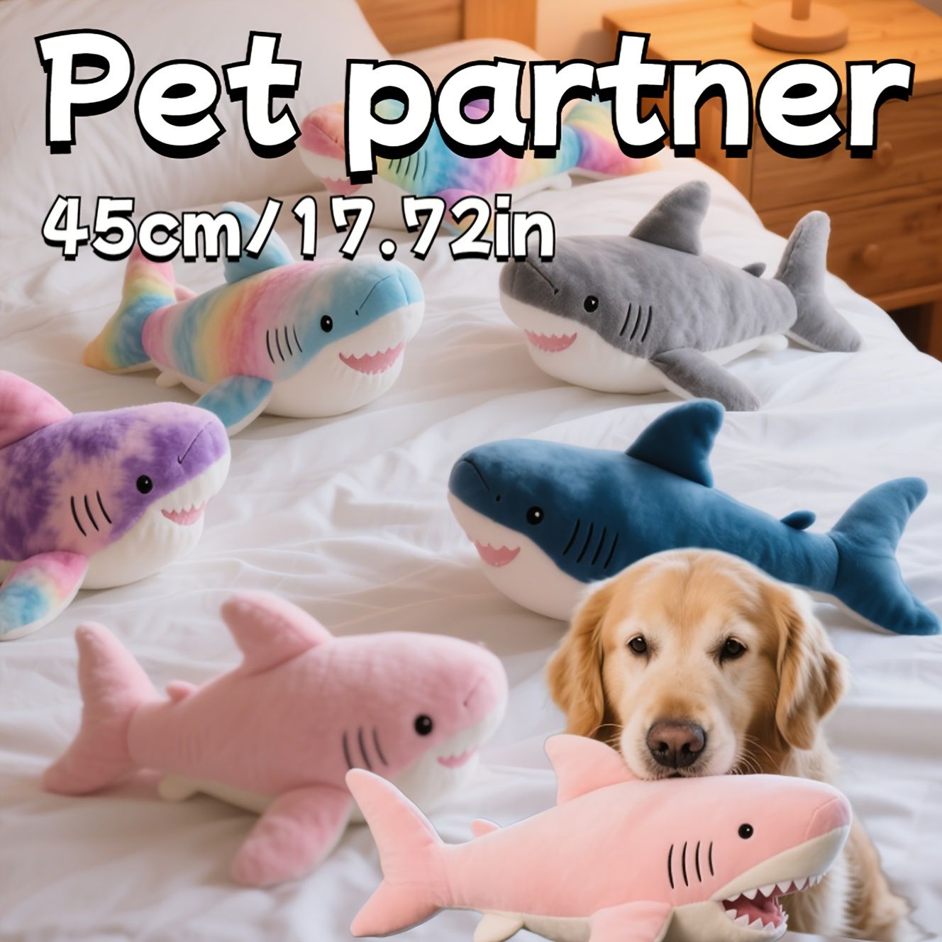 Adorable Shark Plush Toy for Pets and Kids – Soft view 8