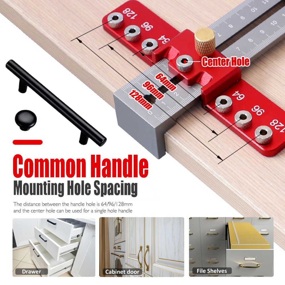 Aluminum Alloy Cabinet Handle Drilling Jig with Adjustable Cross Sliding view 3