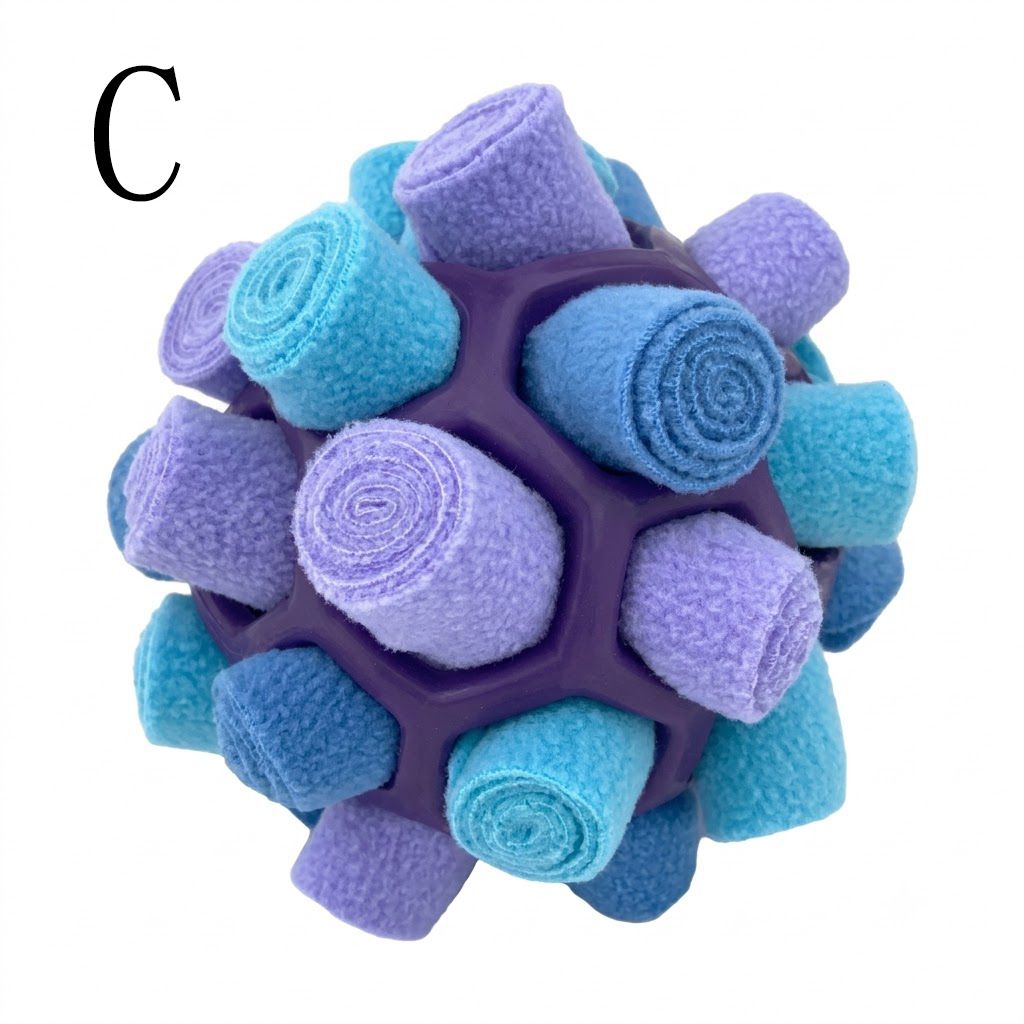 Interactive Snuffle Ball Dog Toy for Mental Stimulation and Foraging – Plush view 9