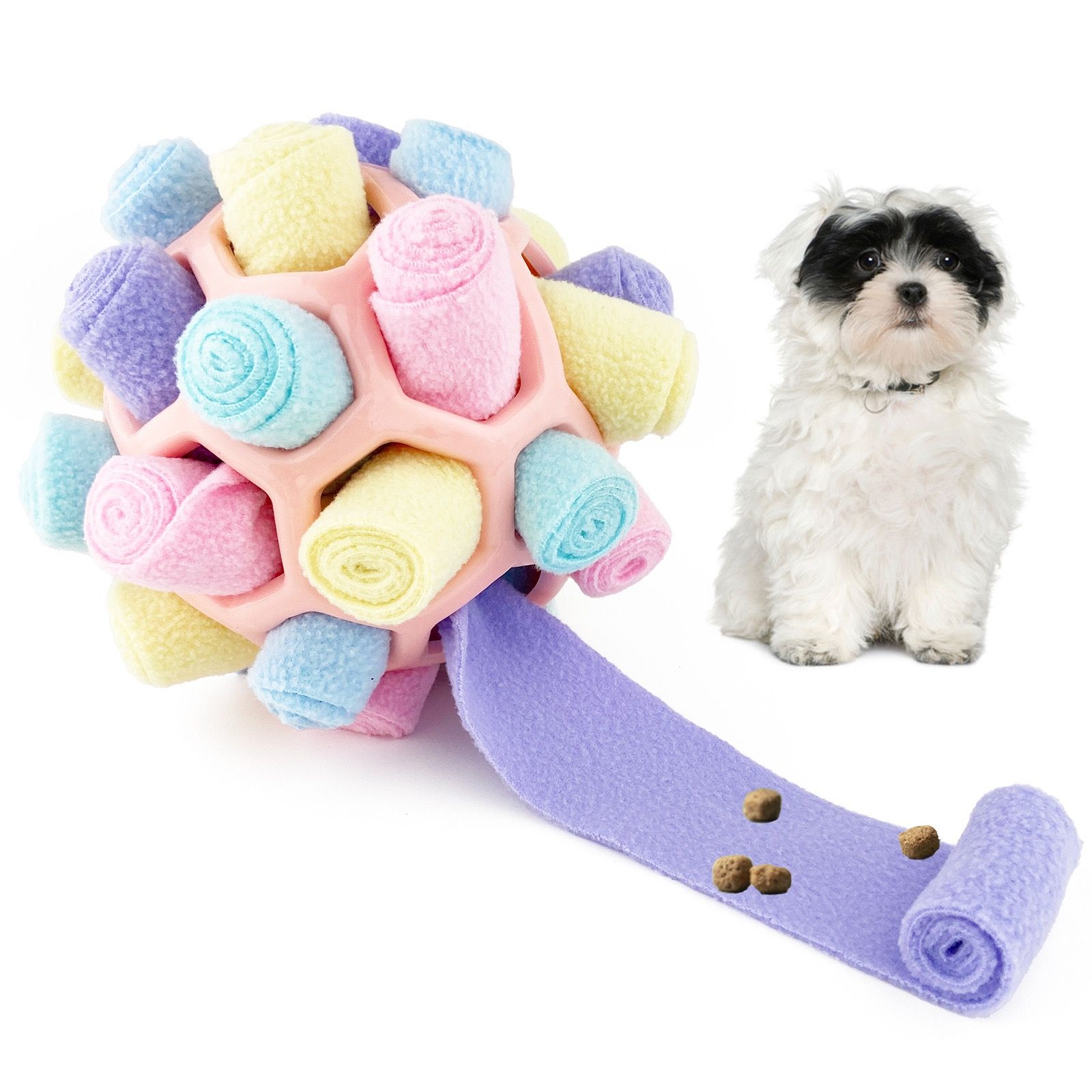 Interactive Snuffle Ball Dog Toy for Mental Stimulation and Foraging – Plush view 4