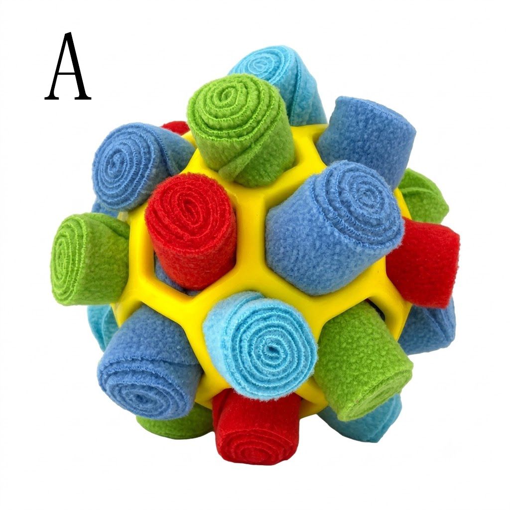 Interactive Snuffle Ball Dog Toy for Mental Stimulation and Foraging – Plush view 12