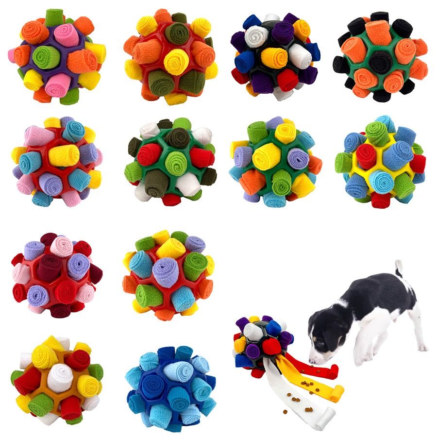 Interactive Snuffle Ball Dog Toy for Mental Stimulation and Foraging – Plush view 2