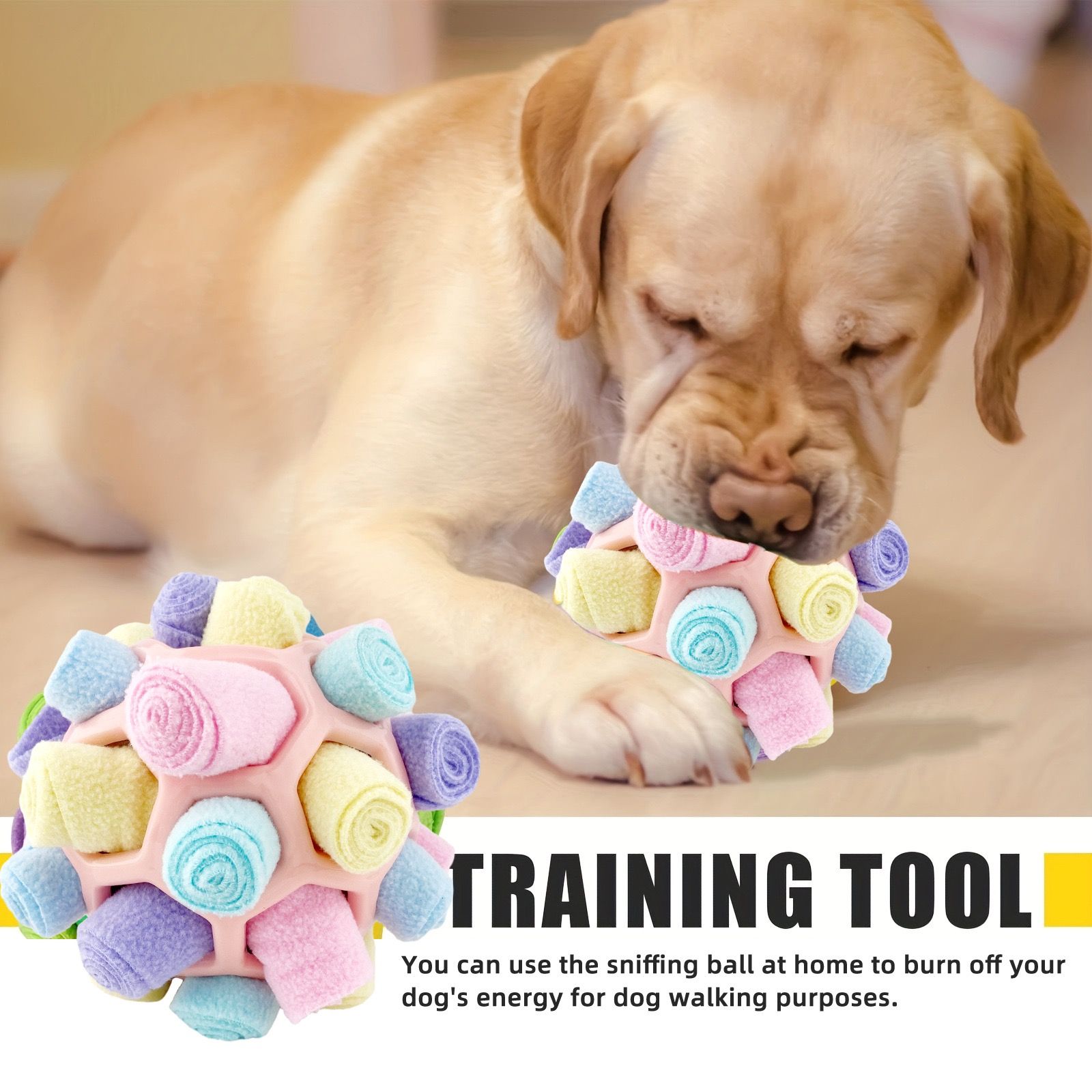 Interactive Snuffle Ball Dog Toy for Mental Stimulation and Foraging – Plush view 7