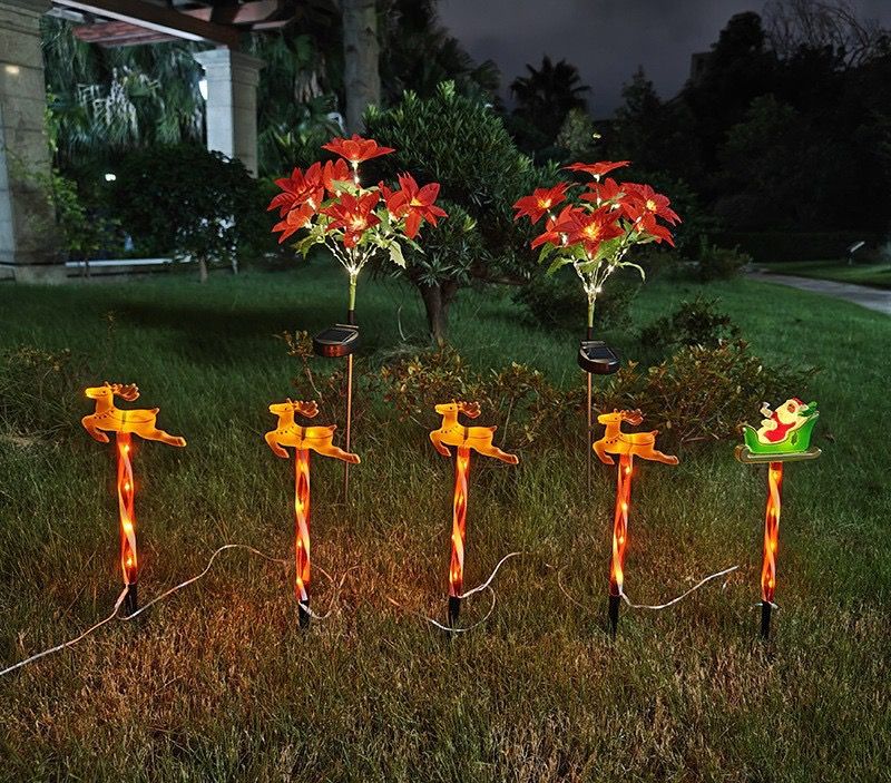 Solar-Powered Reindeer and Santa Sleigh Garden Stakes Set – 5 Festive LED view 6