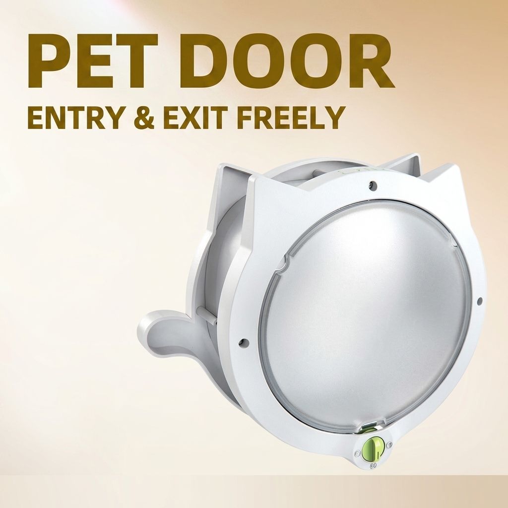 Smart Cat Door with Adjustable Locking System for Small to Medium Cats
