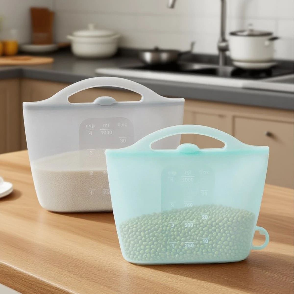 Reusable Silicone Food Storage Bag with Convenient Carry Handle view 7