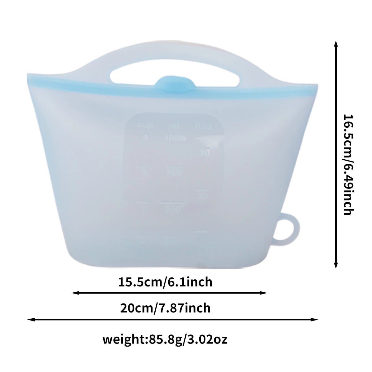 Reusable Silicone Food Storage Bag with Convenient Carry Handle view 2