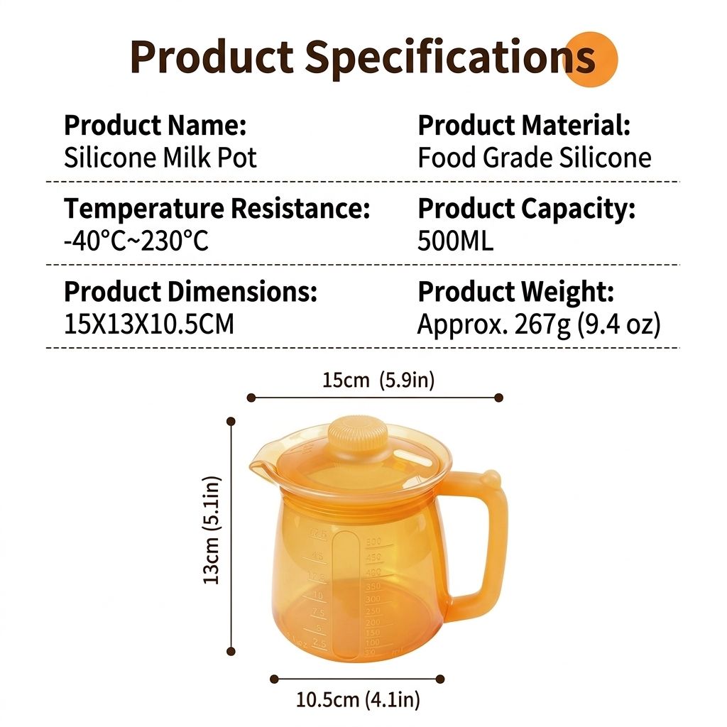 Food-Grade Silicone Multi-Purpose Milk Pitcher with Measuring Scale view 3