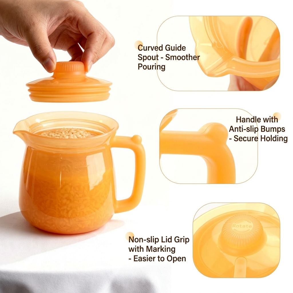 Food-Grade Silicone Multi-Purpose Milk Pitcher with Measuring Scale view 7