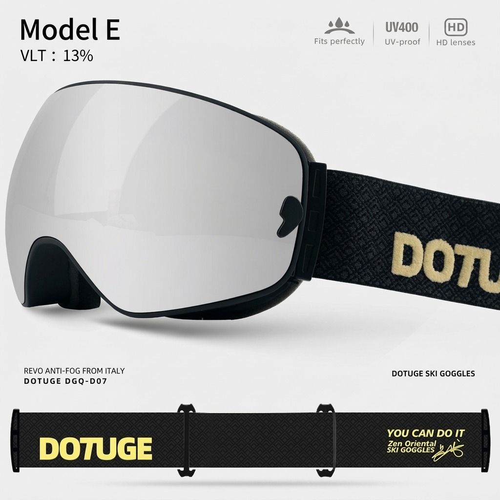 DOTUGE DGQ-D07 Magnetic Flip Ski Goggles with REVO Coated Dual-Layer Anti-Fog view 10