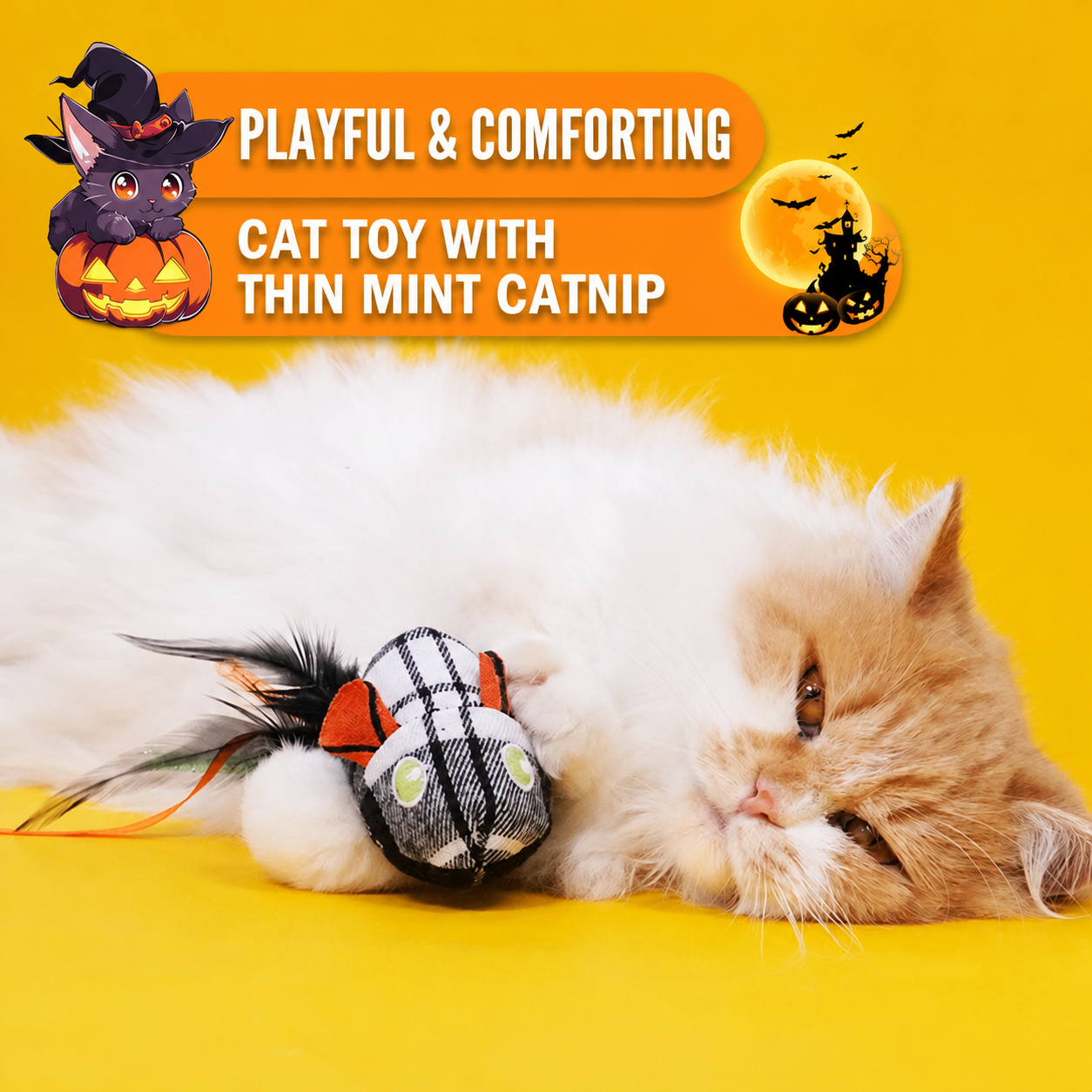 Delight your feline friend this spooky season with our Halloween-themed catnip view 3