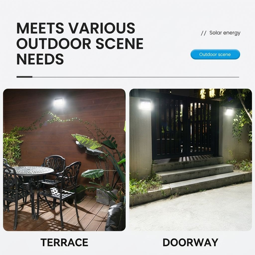 Solar Powered Motion Sensor Wall Light with Dual-Head LED Spotlight view 10