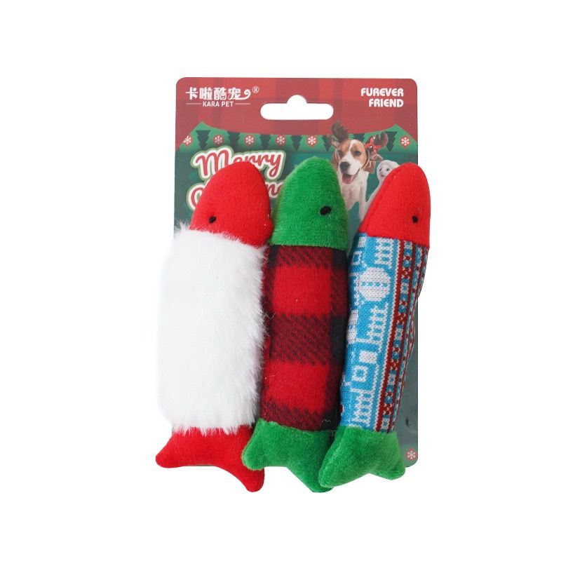Christmas Plush Catnip Toys with Interactive Teaser Wands – Santa — image 1