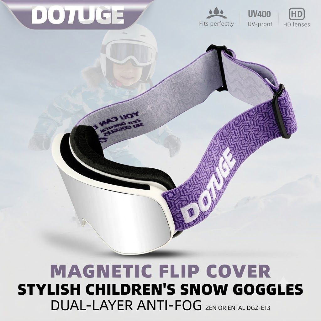 DOTUGE Kids Snow Goggles with Magnetic Flip Design view 2