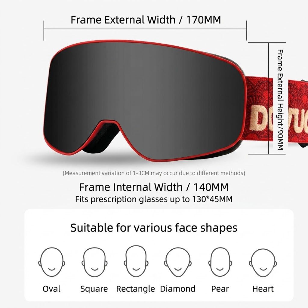 DOTUGE Kids Snow Goggles with Magnetic Flip Design view 3