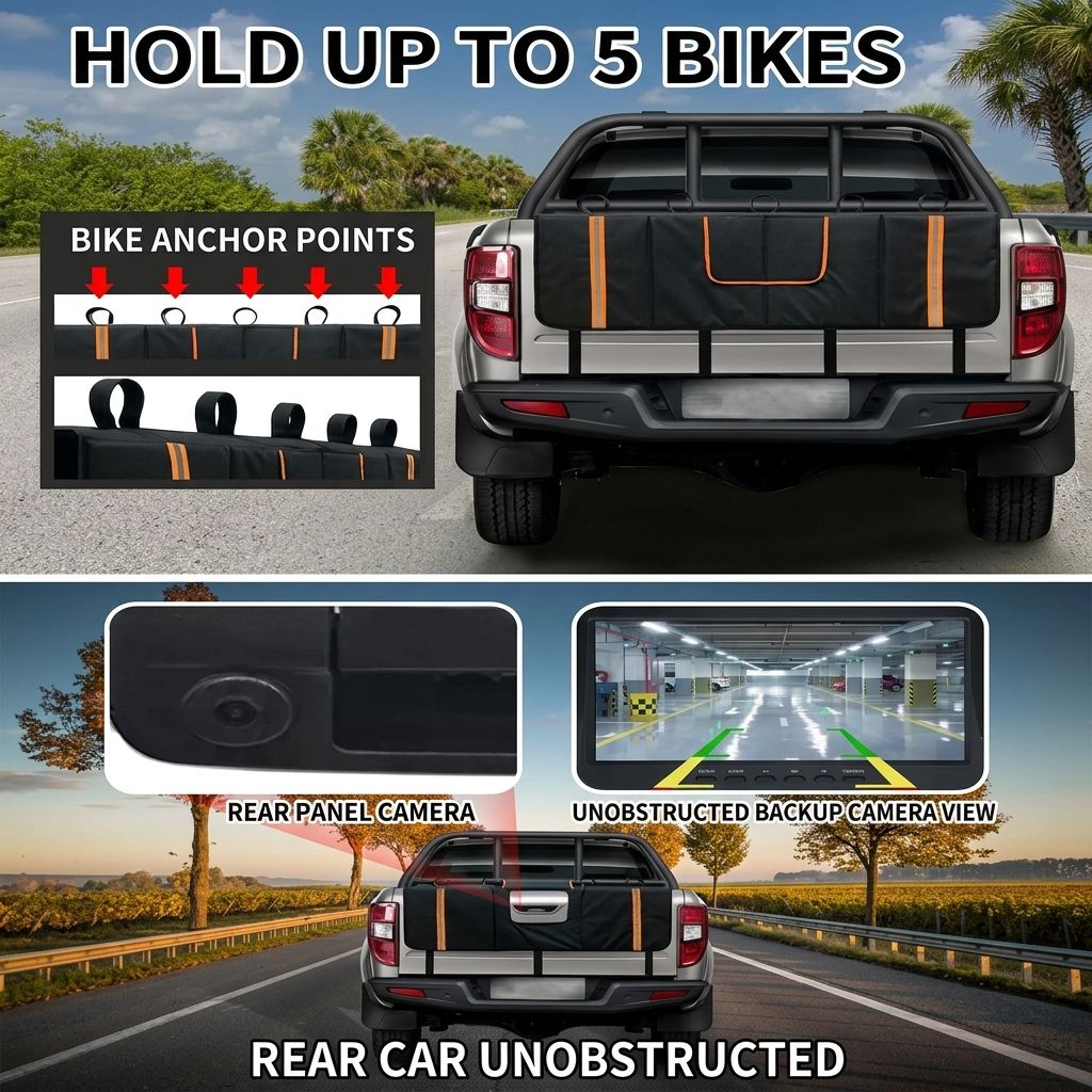 Tailgate Bike Pad with Webbing Straps – Heavy-Duty Scratch-Proof Bumper view 6