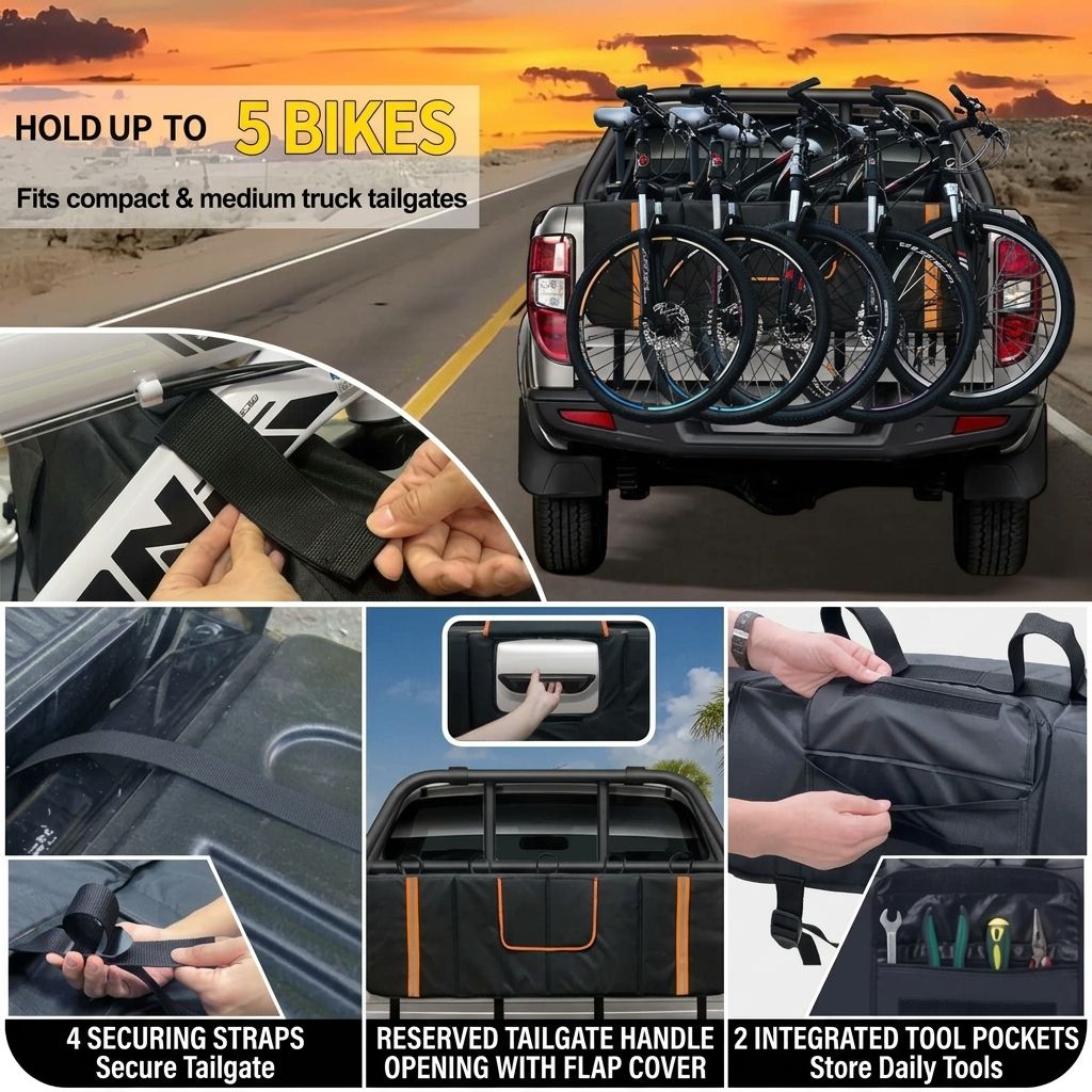 Tailgate Bike Pad with Webbing Straps – Heavy-Duty Scratch-Proof Bumper view 7