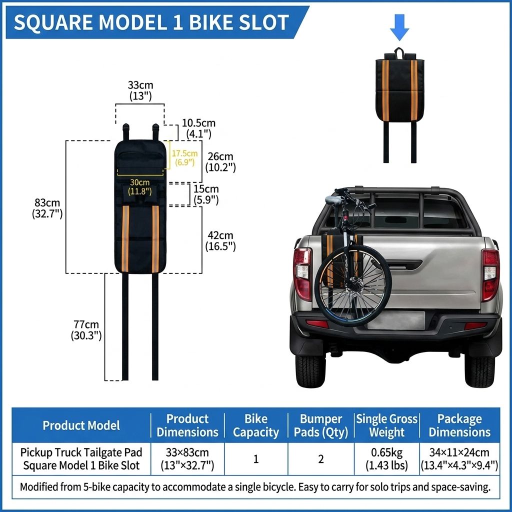 Heavy-Duty Pickup Tailgate Bike Pad with Oxford Fabric and EVA Cushioning view 4