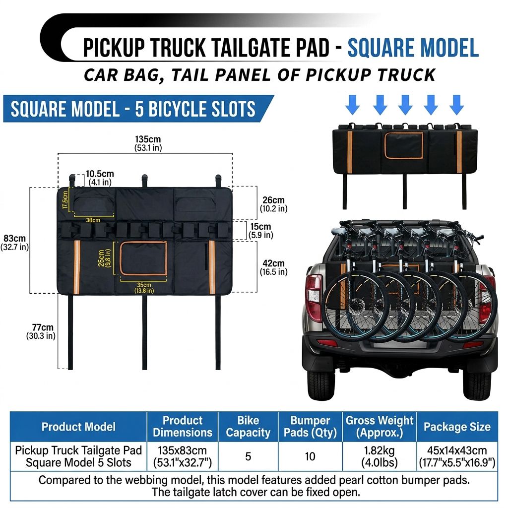 Heavy-Duty Pickup Tailgate Bike Pad with Oxford Fabric and EVA Cushioning view 2